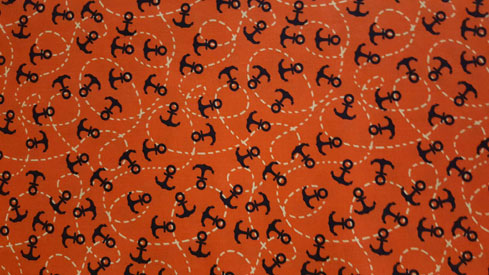 Coral Anchors Fabric