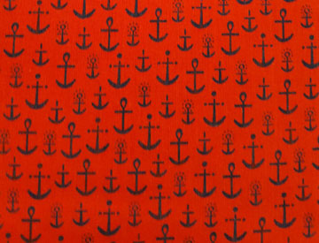 Red Anchors Fabric